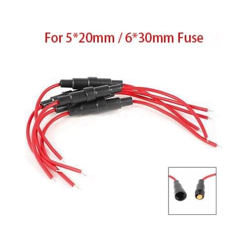 5*20mm 5x20mm 6*30mm 6x30mm 250V 22AWG Wire Cable Connect Inline Screw Type Car Boat Glass Tube Case Socket Fuse Holder
