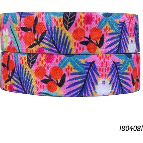 50 yards/lot) Wholesale floral decoration foe, free shipping 5/8" flower printed fold over elastic