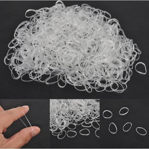 500pcs Hair Accessories Mini Braid Plaits Elastic Tie Band Ponytail Holder Elastic Rubber Clear White Accessories Girl