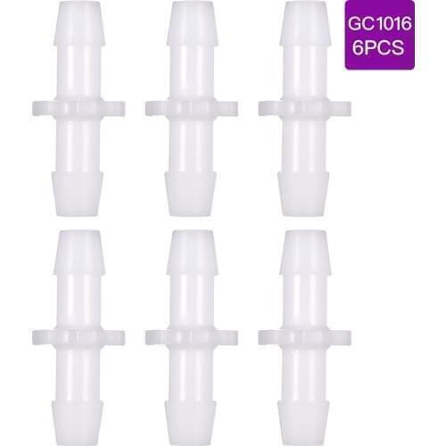 6-Piece Straight Shape Plastic Connector Hose Tube Fitting Water Aquarium Air Tubing Pipe Connectors for Flexible and Silicone