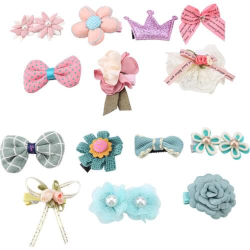 7PCS Lovely Small Pet Hair Clips Accessories Cat Dogs Hairpin Grooming Bowknot