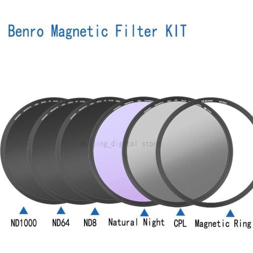Benro 82mm Magnetic Circular Filter Kit cpl+ND8+ND64+ND1000+Natural Night Filter+Magnetic ring camera lens filters