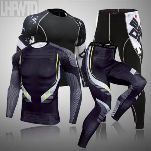 Brand Long Winter Thermal Underwear Sets Men Brand Quick Dry Anti-microbial Stretch Mens Thermo Underwear Male Spring Warm