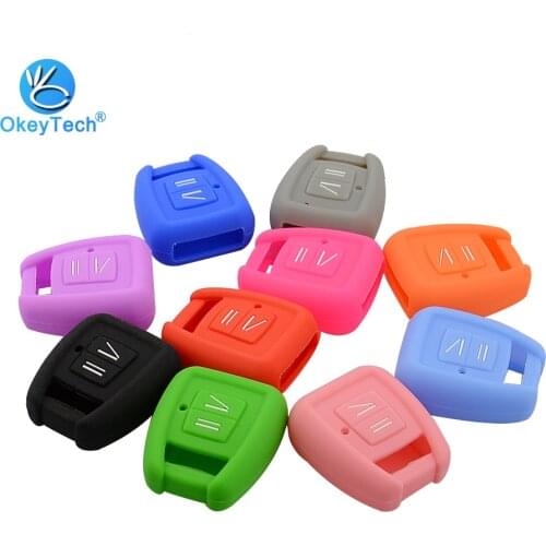 OkeyTech Soft Silicone Car Key Cover FOB Case For Opel Astra Zafira Vauxhall Vectra Omega 2 Button Remote Key Case Free Shipping