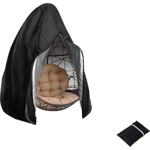Patio Hanging Egg Chair Cover Outdoor Swing Egg Chair Cover Waterproof Anti-Dust with Zipper 210D Oxford Fabric Veranda