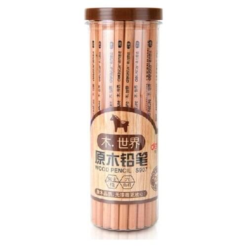 Deli S907 Hexagonal Penholder / 2B Log Pencil / Sketch Drawing / Student Pencils/Engineering Drawing 50 Pieces / Bucket