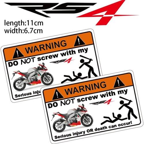 KODASKIN Motorcycle Cheap Creative Warning Sticker Decal for Aprilia RS4