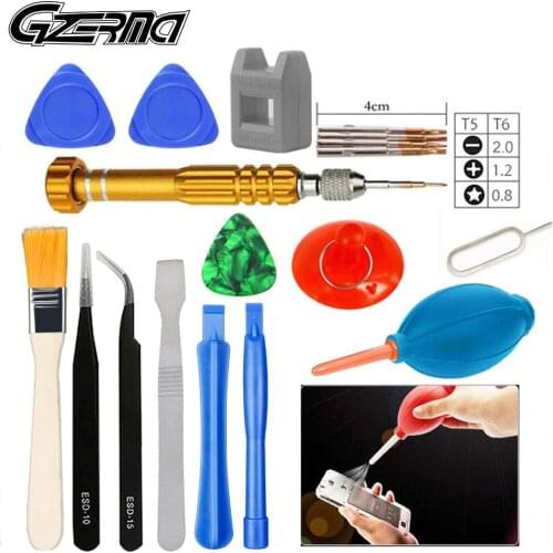 GZERMA 14 in 1 Smartphones Dust Cleaning Repair Tools Kit With 5 in 1 Screwdriver Set For Cellphone iPhone Laptop Dust Clean