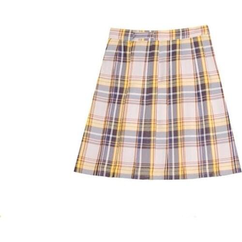 Girls Summer High Waist Pleated Skirt Plaid Skirts Women Dress For JK School Uniform Students Cloths D020