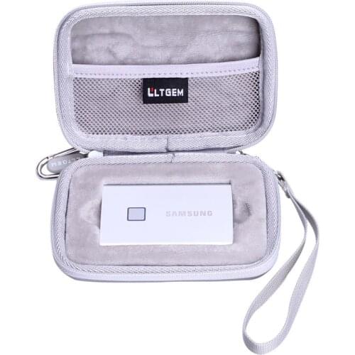 LTGEM Waterproof EVA Silver Hard Case for Samsung T7 Touch Portable SSD-500GB-USB 3.2（MU-PC500S/WW),Silver