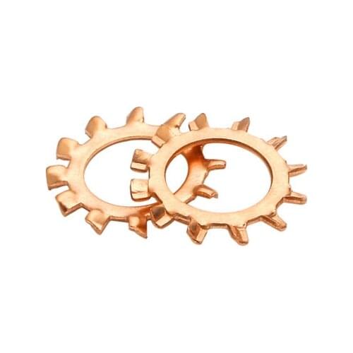 10pcs M3 M4 M5 M6 M8 M10 copper outer tooth profile washers anti-loose washer lock tight gaskets cuprum shaped gasket