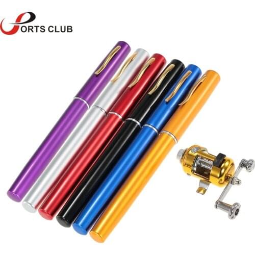 Mini Telescopic Portable Pocket Pen Fishing Rod Pole + Reel Aluminum Alloy Fishing Rod Reel Combo Kit Set Fishing Accessories