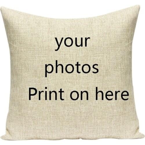Custom Cushion Cover 45x45cm Customized Throw Pillow Home Decorative Linen Square Printing Pillowcase Sofa Cushion Pillow Covers