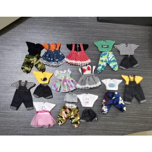 Doll Clothes Suitable for 16 Cm BJD Doll 1/12 Clothing Accessories Doll Fashion Dress Up Toy Princess Dress Overalls Girl Gift
