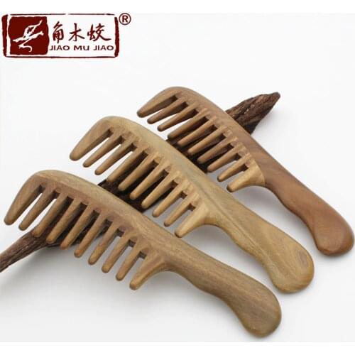 2017 Pure Nature hand made Sandalwood comb with wide tooth wood brush anti-static nature best seller