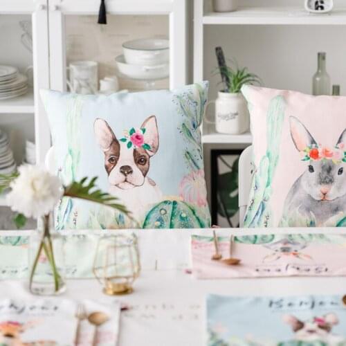 Mattys Garden cacti, animal, cotton, linen cushion, creative gift, pillow