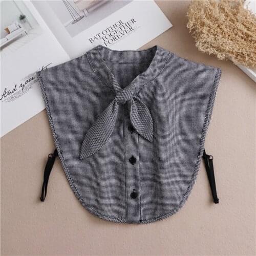 Detachable Shirt CollarWomen Decorative Bow Fake Collar Clothes ShirtWhite Chiffon False Collar Shirts Woman Bow Tie Women Fake