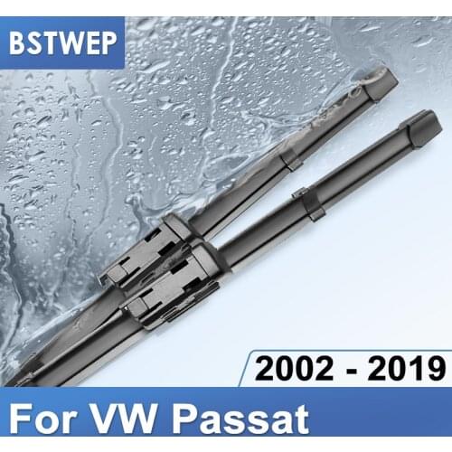 BSTWEP Windscreen Wiper Blades for Volkswagen VW Passat B5 B6 B7 B8 Fit Side Pin / Push Button Arm Model Year from 2002 to 2019