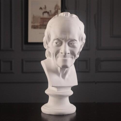 Voltaire Bust Statue Francois-Marie Arouet Figure Art Sculpture Resin Craftwork Home Decorations Line Drawing Teaching Aids R944