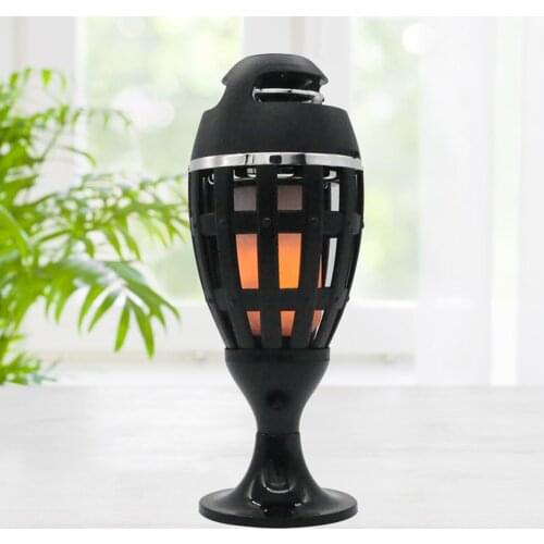 LED Portable Bluetooth Speakers with LED Flame, Night Light Speakers Smartphonr Support Sound Subwoofer Speaker