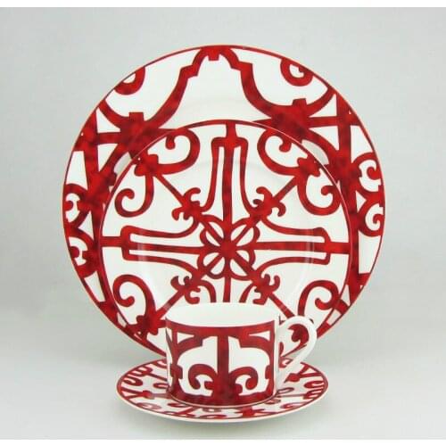 Bone China Plate Restaurant Steak Dish Ceramic Coffee Cup Saucer Decorative Ornaments Tea Cups And Saucers Latest On-glazed