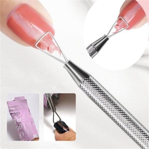 UV Gel Polish Remover Culticle Pusher Stainless Steel Manicure Nail Art Tool Stick Rod Pusher Cleaner for Removing Gel Varnish