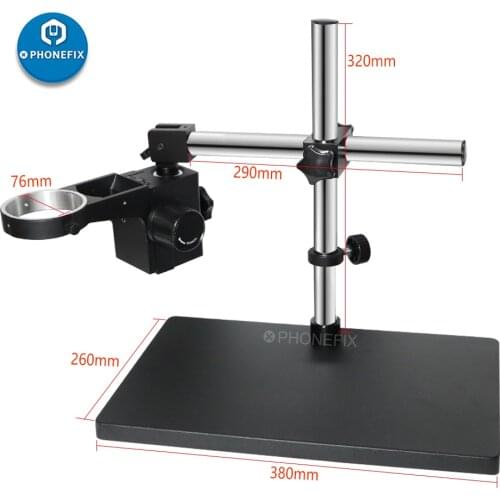 Universal Bar Microscope Arms Adjustable Stereo Arm Table Stand 76mm Ring Holder For Industrial Microscope Camera Hoder Parts