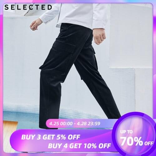 SELECTED Mens New Winter Old School Corduroy Black Pants S|420314043