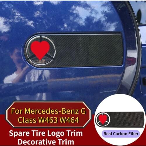 For Mercedes-Benz G Class W463 W464 G500 2004-2020 Real Carbon Fiber Spare Tire Logo Trim Decorative Trim Car Accessories