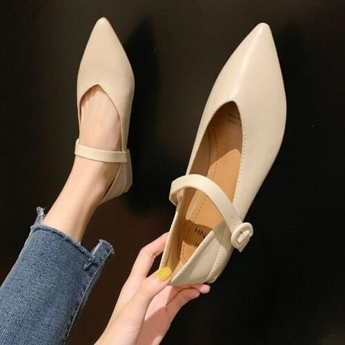 New ladies comfortable pointed toe flat buckle 2020 spring Explosion style casual and comfortable womens shoes flats U19-23