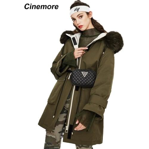 Cinemore 2020 Winter new arrival down jacket women high quality mid-length style with a fur warm women winter coat Y9058