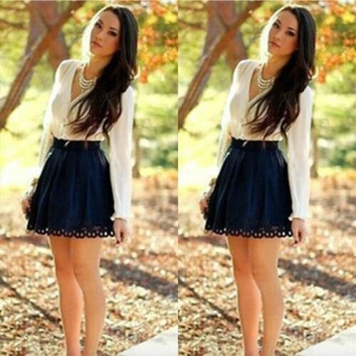 New Women Short Mini Dress Vestidos Fashion Party Women Long Sleeve Spring Autumn V Neck Bodycon High Waist Dresses