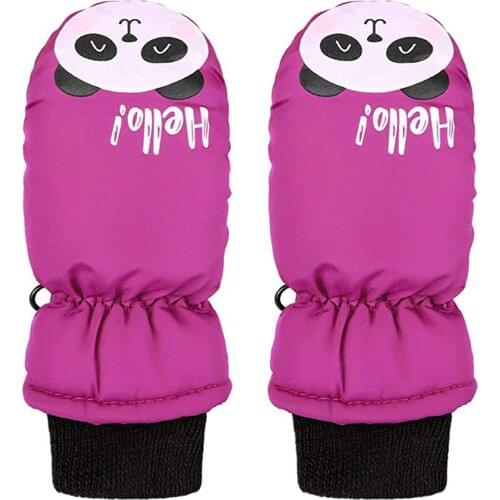 1 Pairs Toddler Warm Gloves Snow Skiing Waterproof Cartoon Kids Baby Boys Girls Winter Ski Gloves Waterproof Warm Snow Mittens
