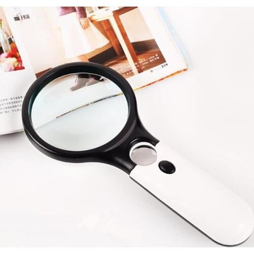 10 Times Optical Magnifying Glass with LED Light Loupe Portable for Reading Lupa Con Luz Led Diamond Painting Accessoires