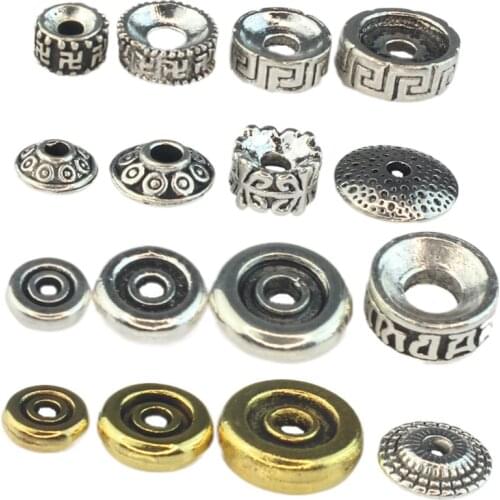 50pcs Antique Gold Antique Silver Color Metal Loose Rondelle Beads Fit DIY Charm Spacer Bracelet Jewelry Making Findings Crafts