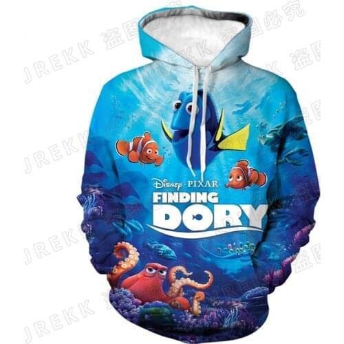 2021 Fashion Cartoon Anime 3D Print Hoodies Cool Sweatshirts Men Women Children Fashion Pullover Boy Girl Kids Finding Nemo Coat