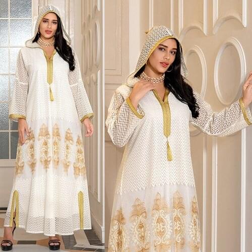 2021 Plus Size Abaya Dubai Turkey Muslim Hooded Dress Embroidery Mesh Luxury Evening Gowns Turkish Kaftan Robe Islamic Clothing