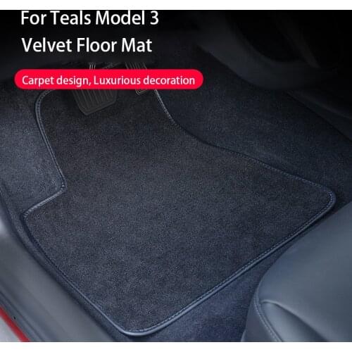 3pcs Car Floor Mat for Tesla Model 3 Velvet New Design Black Grey Car Interior Accessories Floor Mat for Tesla Model 3 Dropship