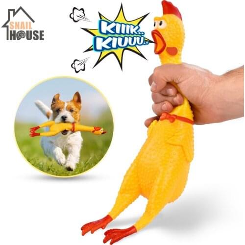 3pcs/lot Hot Sell Screaming Chicken Pets Dog Toys Squeeze Squeaky Sound Funny Toy Safety Rubber For Dogs Molar Chew Toys E11448