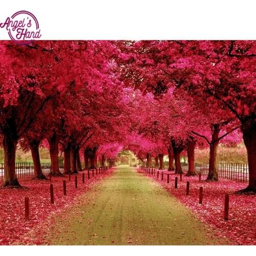 5d diy diamond embroidery red tree scenery diamond painting Cross Stitch full square Rhinestone mosaic home decoration