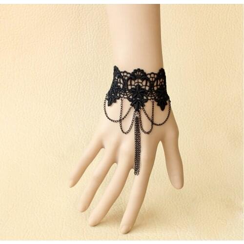 Free shipping black lace bracelet wristband trinkets Gothic style retro fashion jewelry European and American womens hot