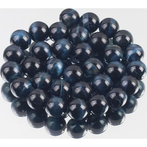 Natural Stone Black Blue Tiger Eye Agat Bead Round Loose Spacer Beads for Jewelry Making Diy Charm Bracelet Earrings 6/8/10MM