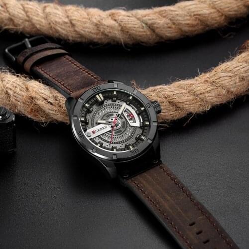 CURREN 8301 Sports Watch Luxury Brand Military Watches Male Analog Date Quartz Watch Men Casual Leather Wrist Watch Dropshipping