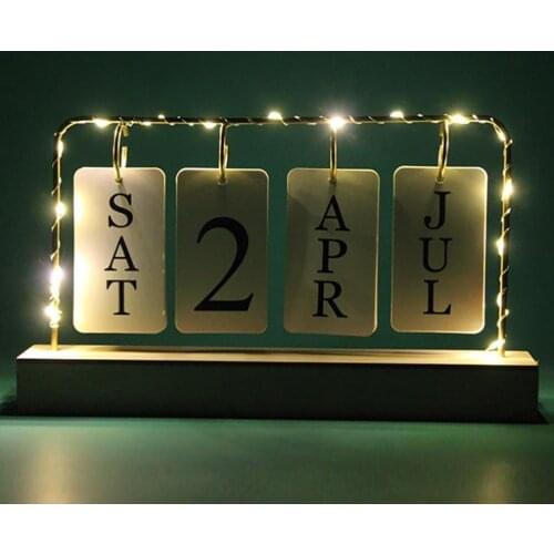 Wooden Perpetual Calendar Flip Calendar Desk Calendar For Vintage Office Home Table Decoration Office Supplies Room Decoration