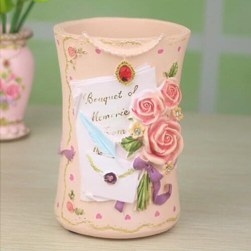 Resin pen holder creative desk supplies office accessories desk organizer porta lapis pen stand multifunction Storage box