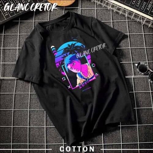 Short-sleeved Aesthetic Japanese T-Shirt Men Cotton T Shirt Attack on Titan Anime Manga TShirt Harajuku Tees