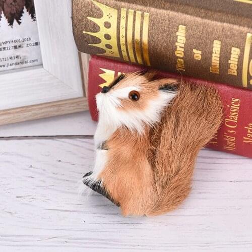 Simulation Fur Squirrel Plush Stuffed Doll Animal Toy Children Gift Home Decor