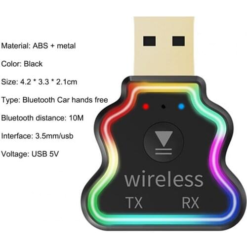 M10 Wireless Adapter 3-in-1 TX RXBluetooth 5.0 Mini 3.5mm/USB A2DP Transmitter Receiver Dongle for Cars
