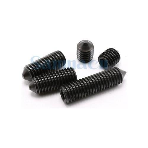 M10 Pitch 1.5 Length 10/12/16/20/25/30/35/40mm Hex Socket Set Cone Point Screw 12.9 Grade Alloy Steel Grub Screw