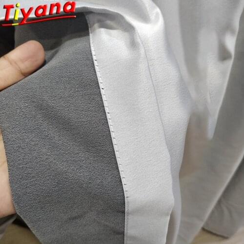 Hotel Smooth Solid Color Curtains Lining Modern Nordic Simple Grey Semi Blackout Window Drapes for Living Room Bedroom*VT